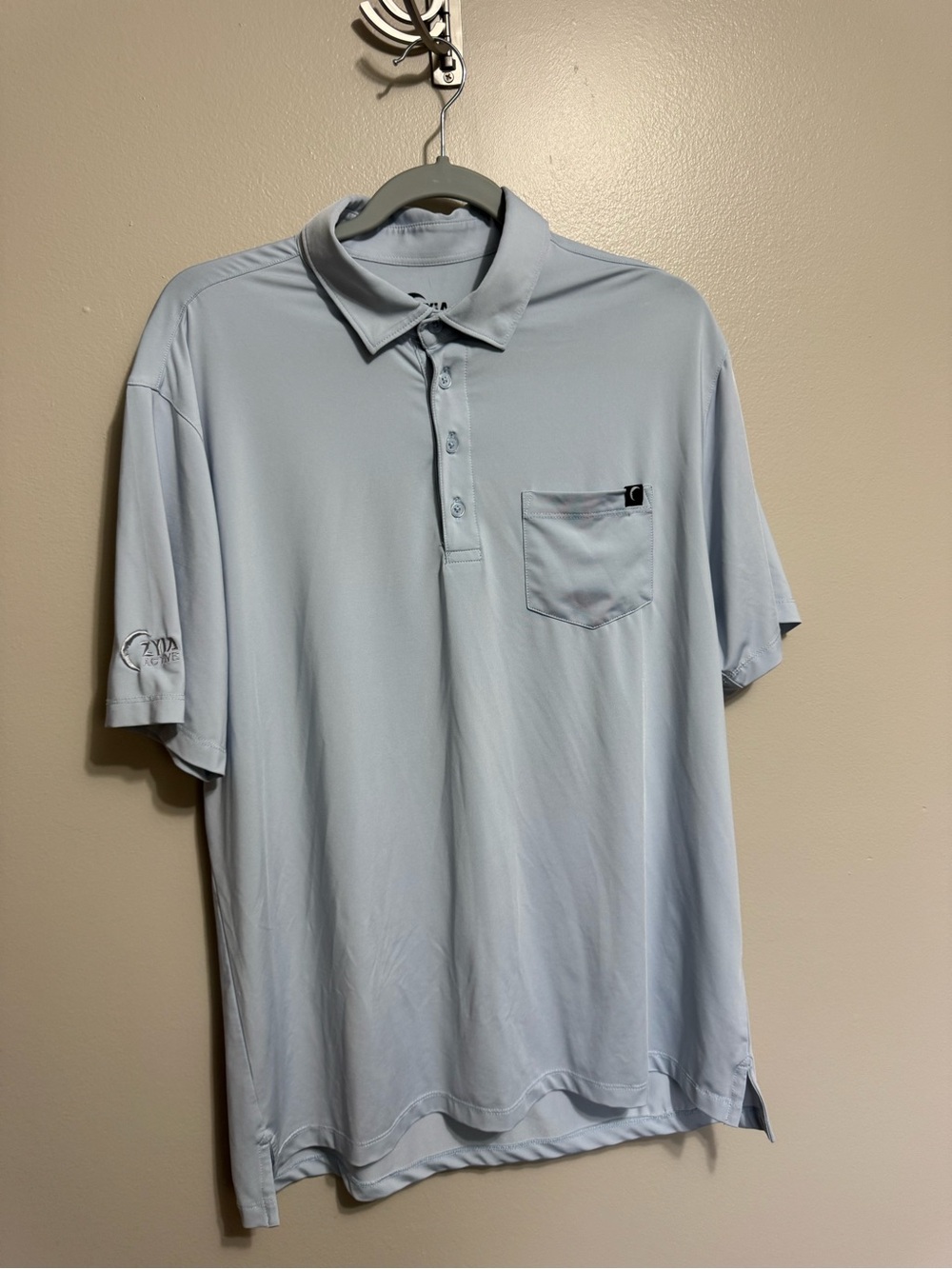 ZYIA Light Blue Men's Polo with Chest Pocket